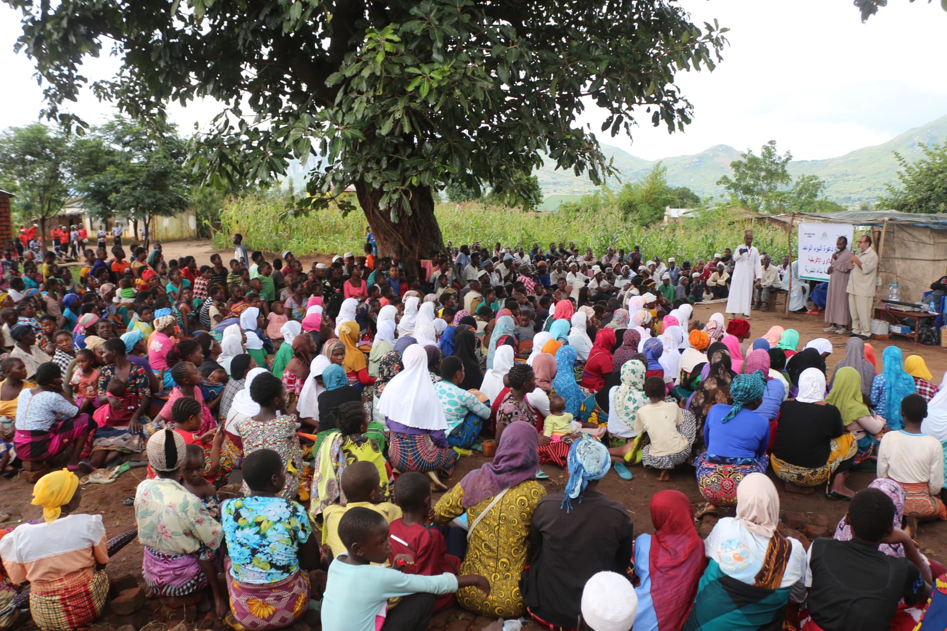 A large village outreach gathering
